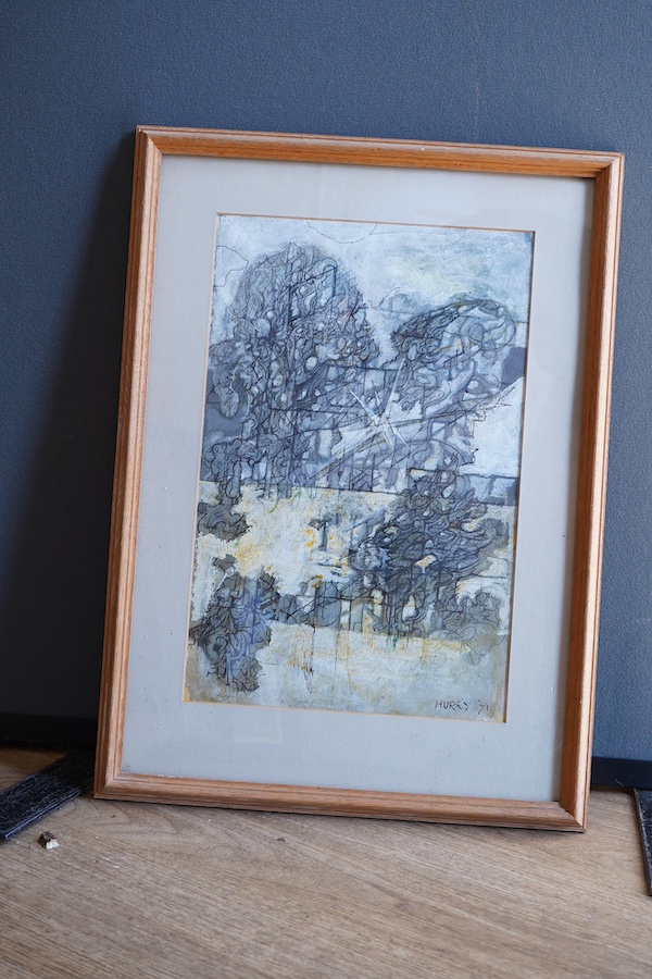 Leslie Hurry (1909-1978), Abstract design, signed and dated '71, ink, watercolour and gouache, 38 x 25cm